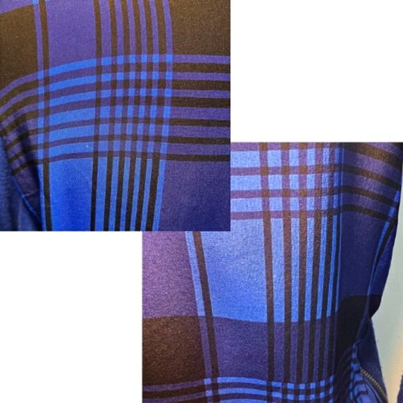 CENTRAL PARK WEST Cobalt Mixed Material Silk Back Cotton Front Sweater Size S - Picture 16 of 16